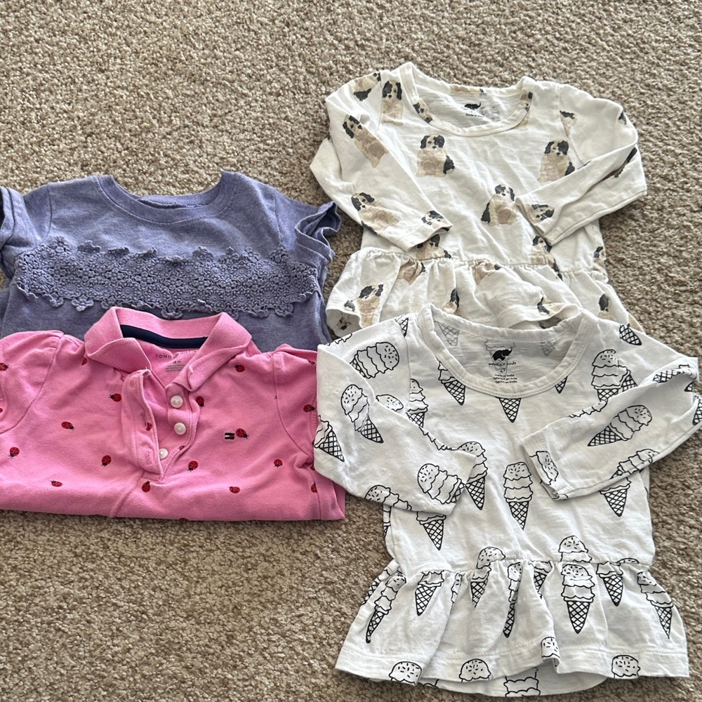 Kids' Assorted Long Sleeve Tops - Ice Cream & Dog Prints